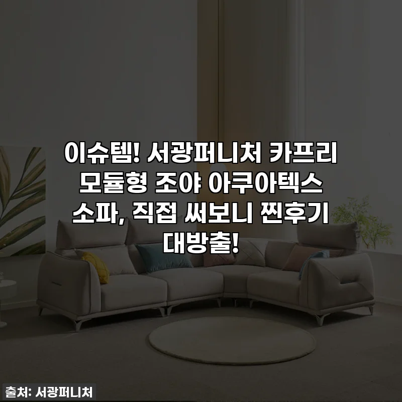 이슈템! 서광퍼니처 카프리 모듈형 조야 아쿠아텍스 소파, 직접 써보니 찐후기 대방출!