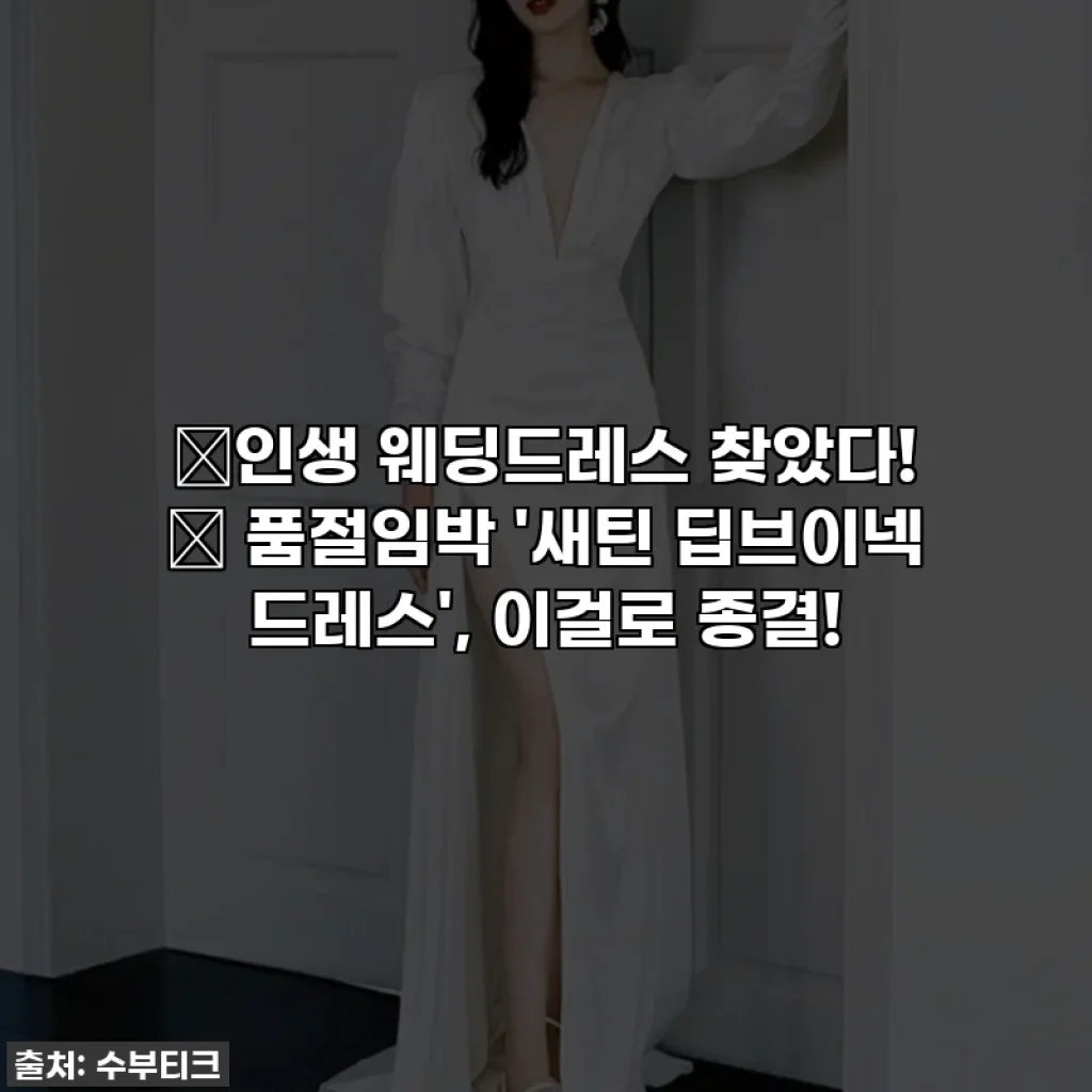 ✨인생 웨딩드레스 찾았다! ✨ 품절임박 '새틴 딥브이넥 드레스', 이걸로 종결!