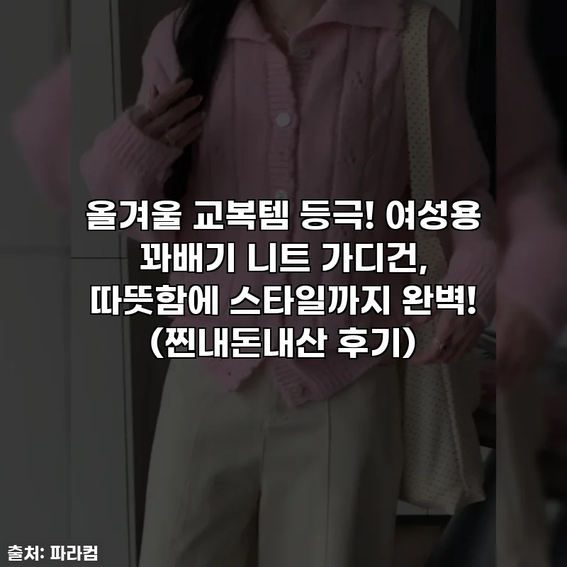 올겨울 교복템 등극! 여성용 꽈배기 니트 가디건, 따뜻함에 스타일까지 완벽! (찐내돈내산 후기)