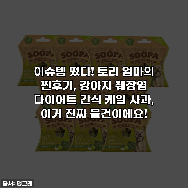 이슈템 떴다! 토리 엄마의 찐후기, 강아지 췌장염 다이어트 간식 케일 사과, 이거 진짜 물건이에요!
