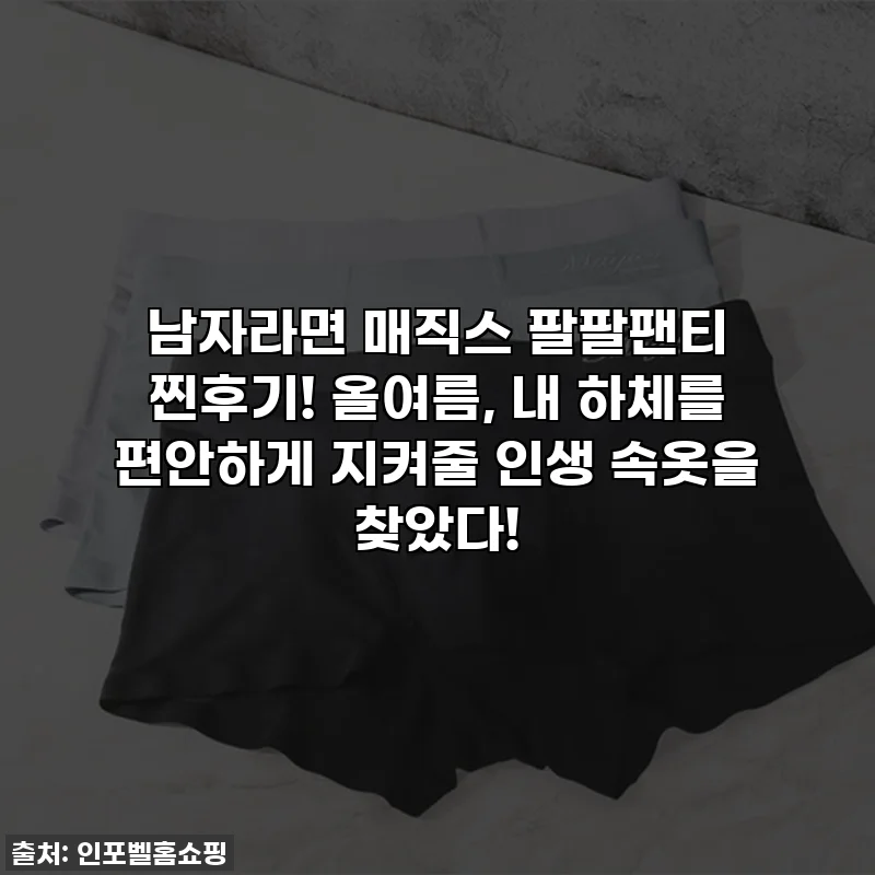 남자라면 매직스 팔팔팬티 찐후기! 올여름, 내 하체를 편안하게 지켜줄 인생 속옷을 찾았다!