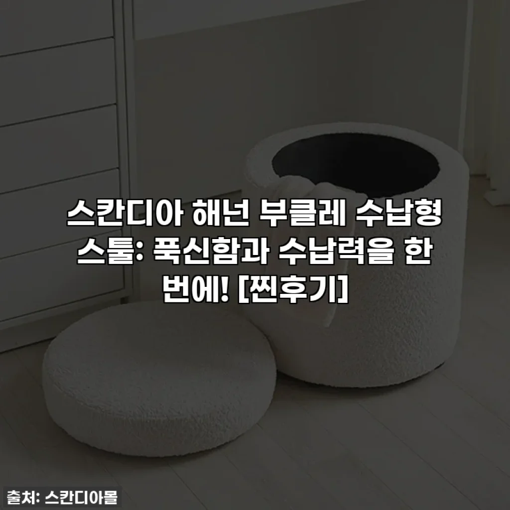 스칸디아 해넌 부클레 수납형 스툴: 푹신함과 수납력을 한 번에! [찐후기]