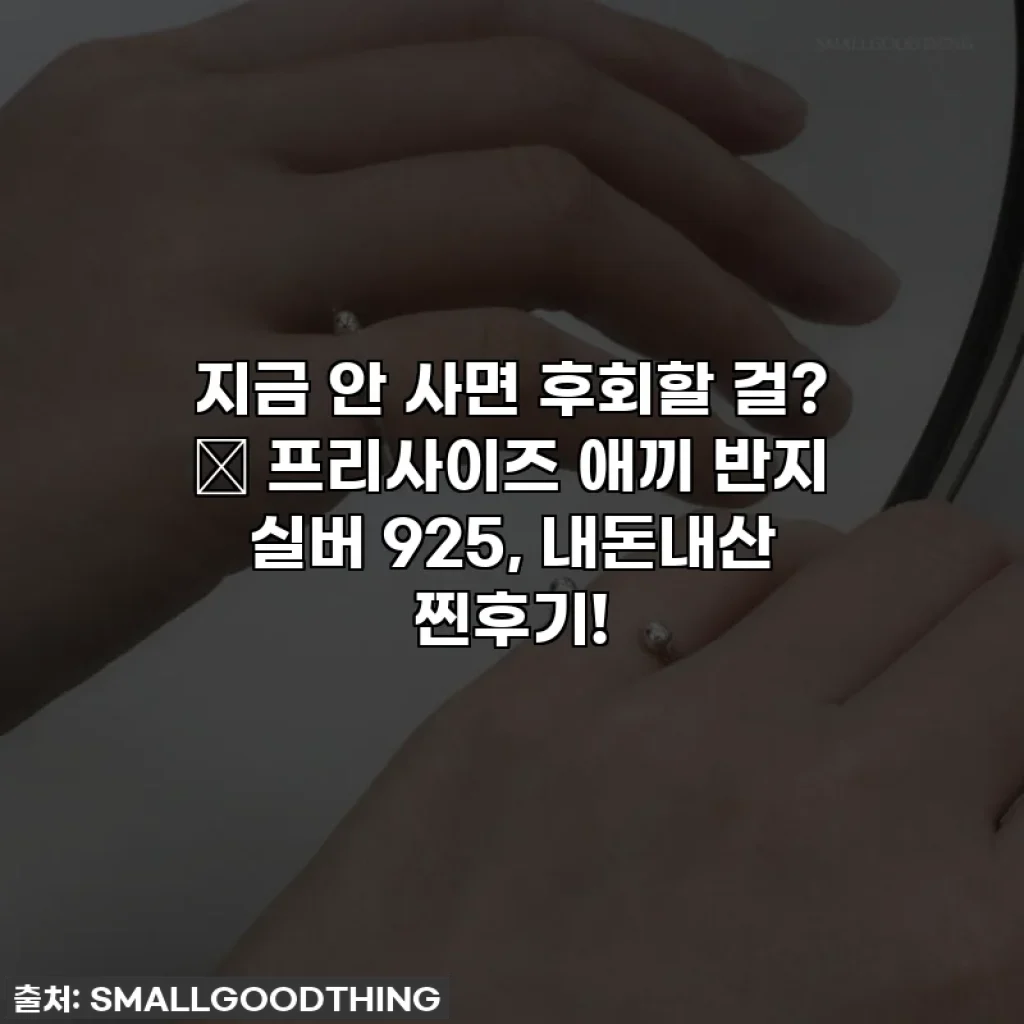 지금 안 사면 후회할 걸? ✨ 프리사이즈 애끼 반지 실버 925, 내돈내산 찐후기!