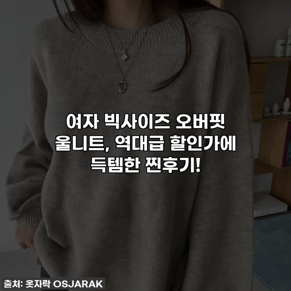여자 빅사이즈 오버핏 울니트, 역대급 할인가에 득템한 찐후기!