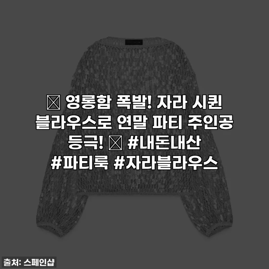 ✨ 영롱함 폭발! 자라 시퀸 블라우스로 연말 파티 주인공 등극! 💃 #내돈내산 #파티룩 #자라블라우스