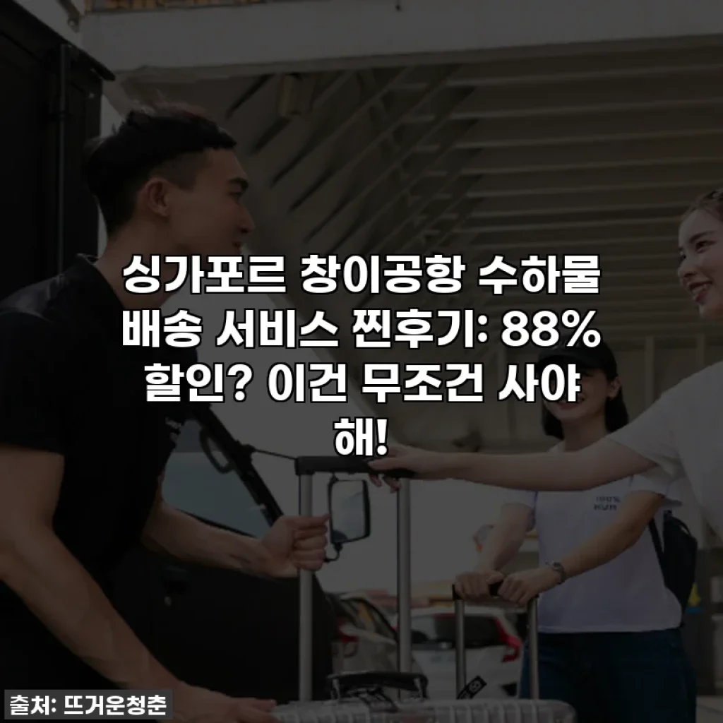 싱가포르 창이공항 수하물 배송 서비스 찐후기: 88% 할인? 이건 무조건 사야 해!