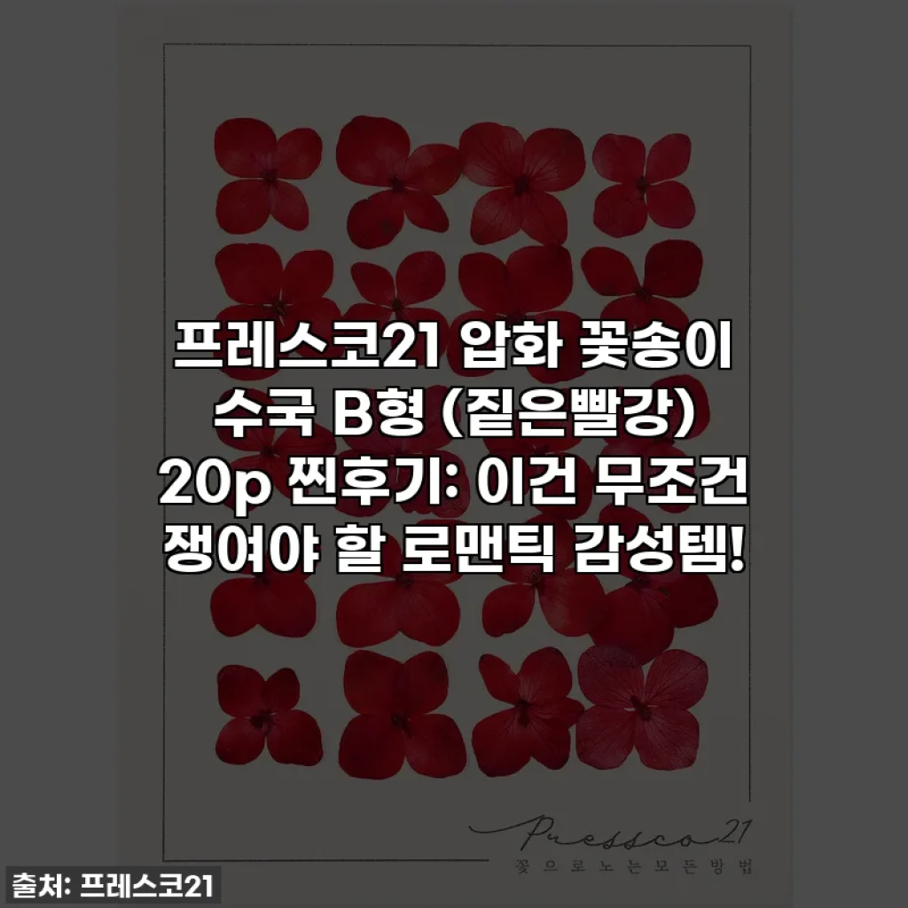 프레스코21 압화 꽃송이 수국 B형 (짙은빨강) 20p 찐후기: 이건 무조건 쟁여야 할 로맨틱 감성템!