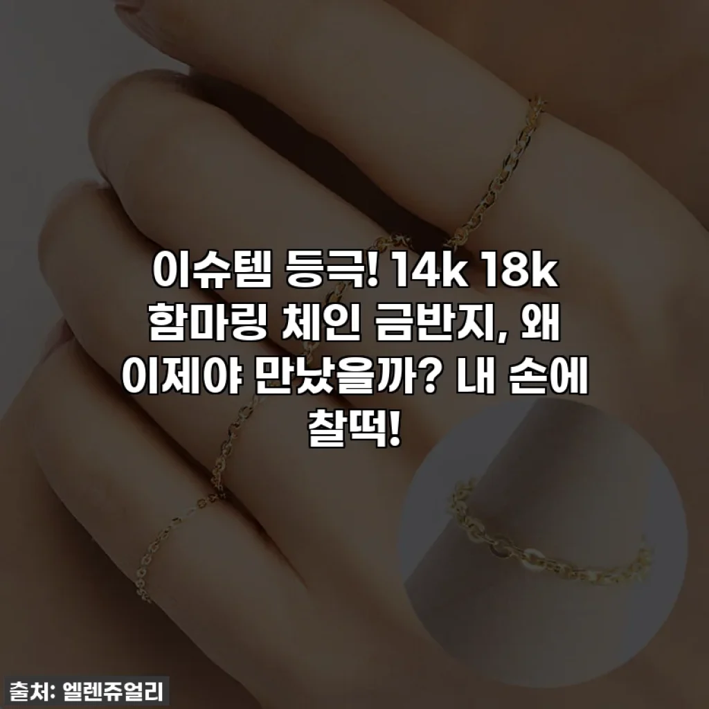 이슈템 등극! 14k 18k 함마링 체인 금반지, 왜 이제야 만났을까? 내 손에 찰떡!