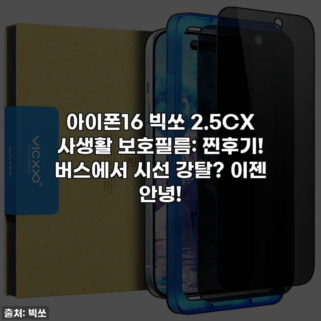 아이폰16 빅쏘 2.5CX 사생활 보호필름: 찐후기! 버스에서 시선 강탈? 이젠 안녕!