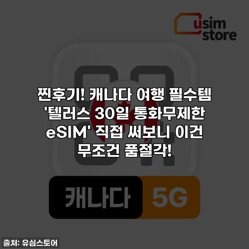 찐후기! 캐나다 여행 필수템 '텔러스 30일 통화무제한 eSIM' 직접 써보니 이건 무조건 품절각!