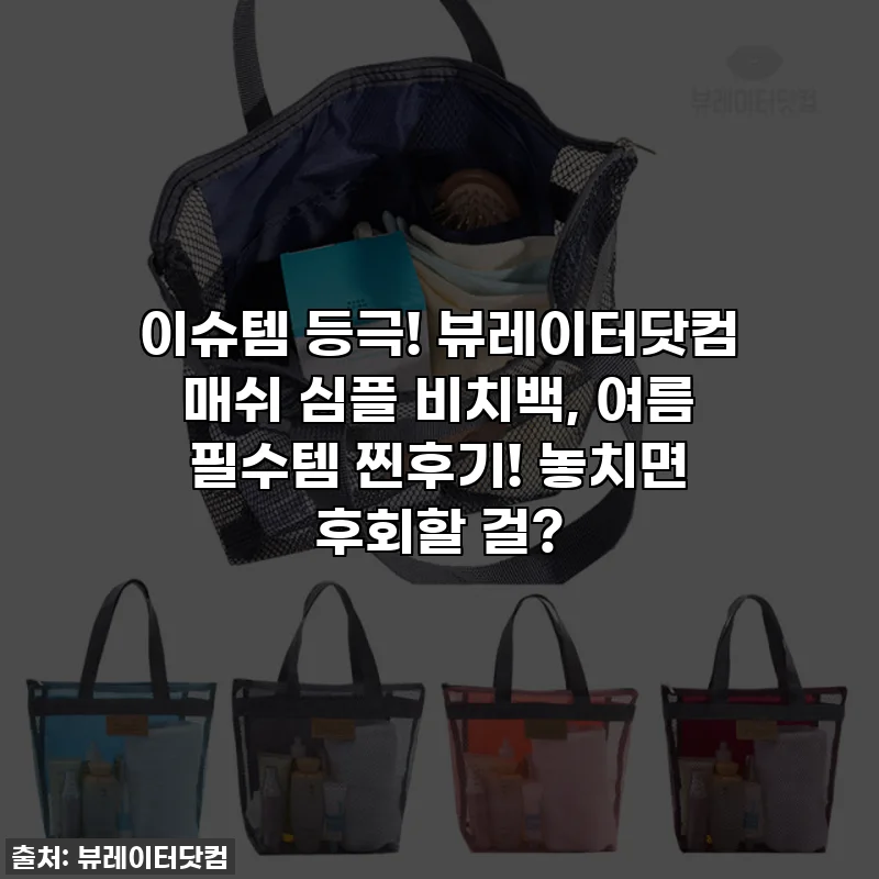 이슈템 등극! 뷰레이터닷컴 매쉬 심플 비치백, 여름 필수템 찐후기! 놓치면 후회할 걸?