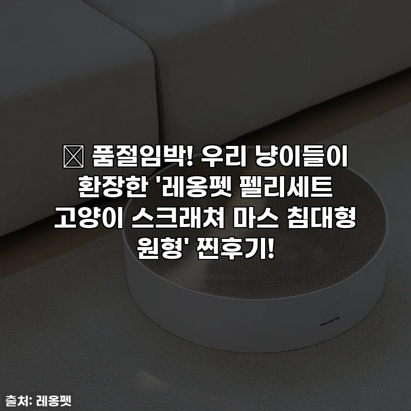 🎁 품절임박! 우리 냥이들이 환장한 '레옹펫 펠리세트 고양이 스크래쳐 마스 침대형 원형' 찐후기!