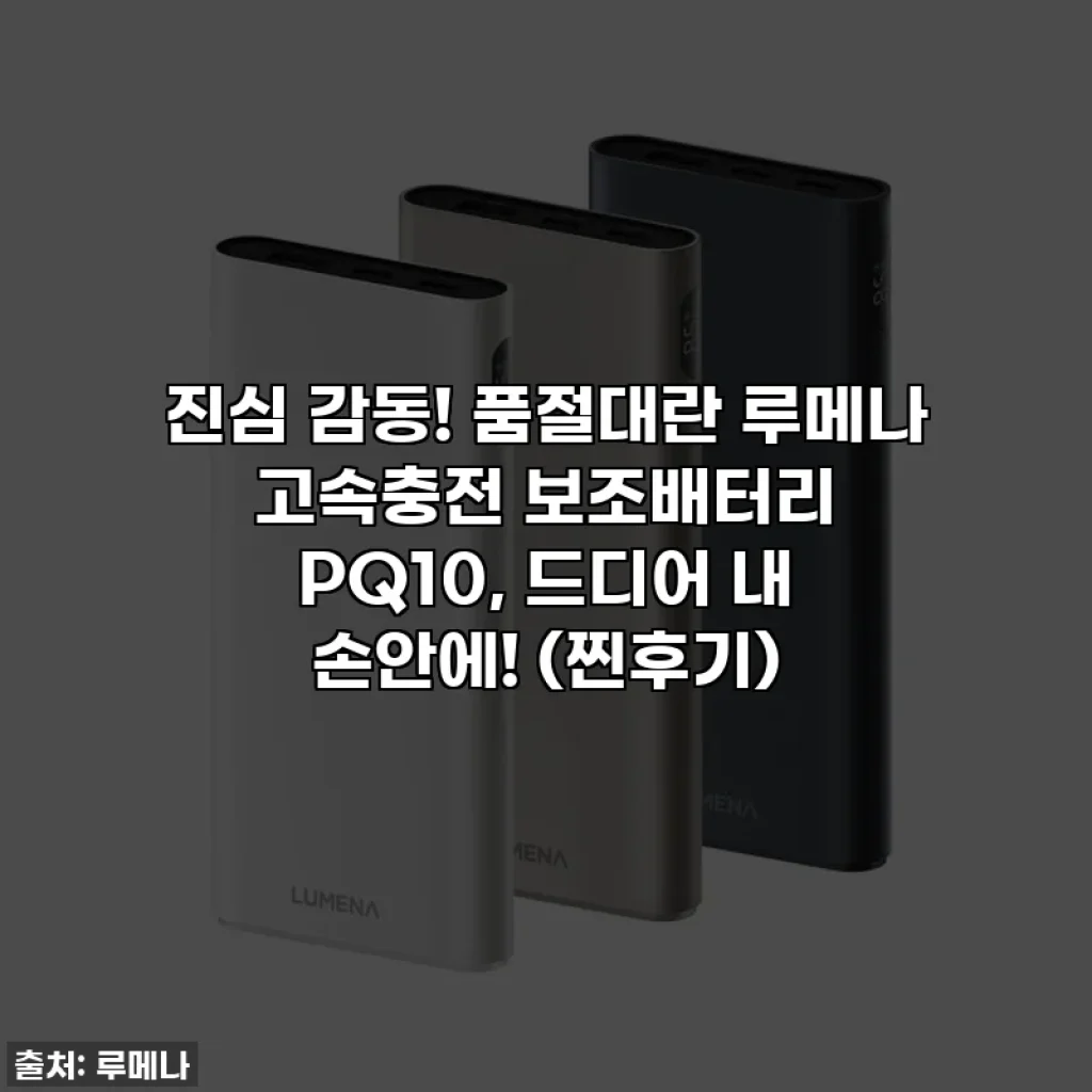 진심 감동! 품절대란 루메나 고속충전 보조배터리 PQ10, 드디어 내 손안에! (찐후기)