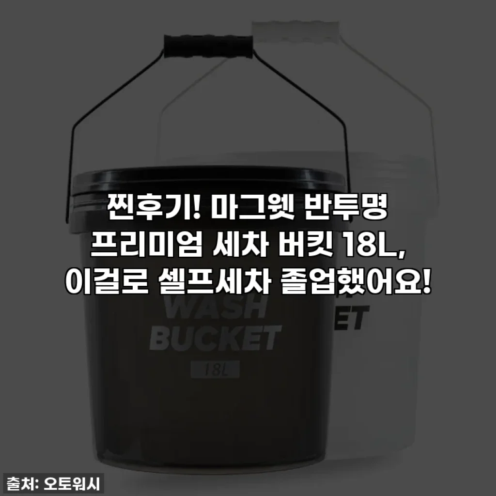 찐후기! 마그웻 반투명 프리미엄 세차 버킷 18L, 이걸로 셀프세차 졸업했어요!