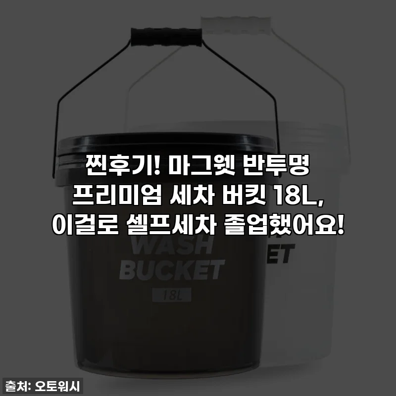 찐후기! 마그웻 반투명 프리미엄 세차 버킷 18L, 이걸로 셀프세차 졸업했어요!