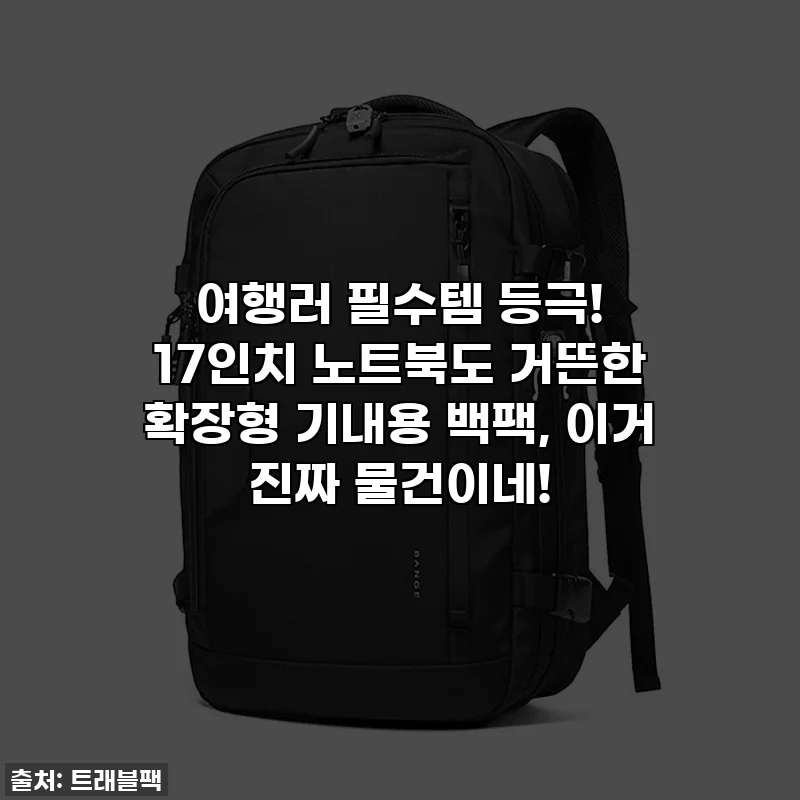 여행러 필수템 등극! 17인치 노트북도 거뜬한 확장형 기내용 백팩, 이거 진짜 물건이네!