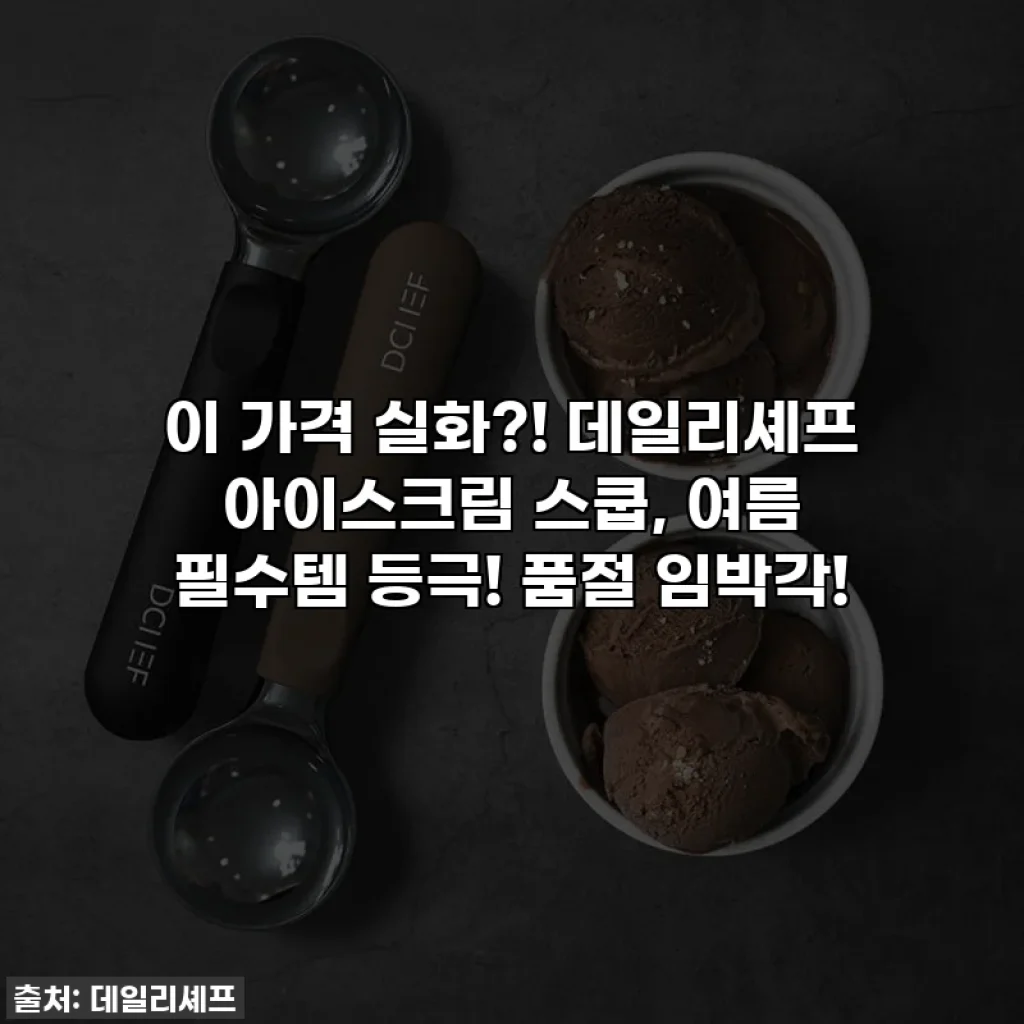 이 가격 실화?! 데일리셰프 아이스크림 스쿱, 여름 필수템 등극! 품절 임박각!