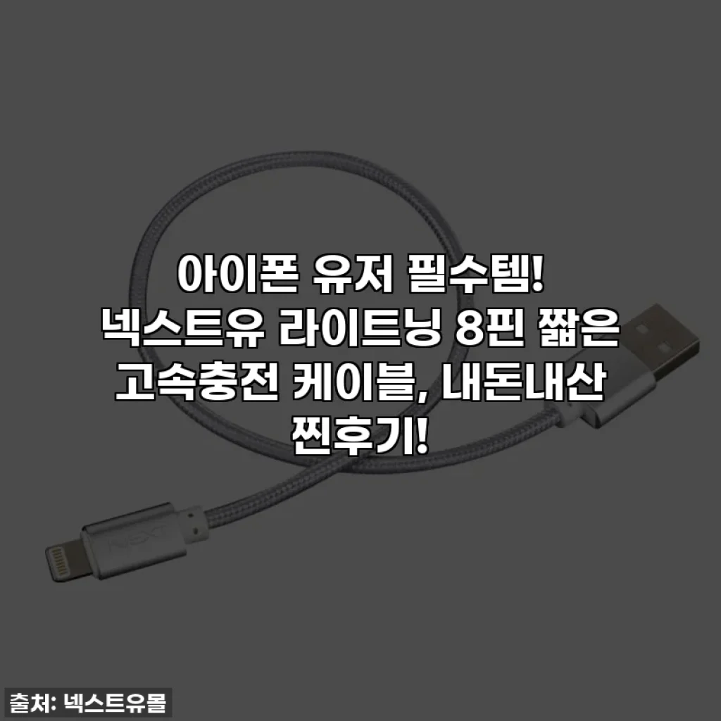 아이폰 유저 필수템! 넥스트유 라이트닝 8핀 짧은 고속충전 케이블, 내돈내산 찐후기!