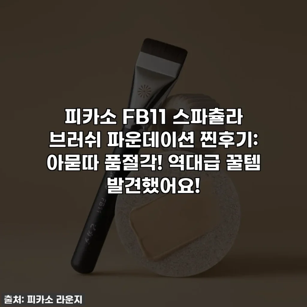 피카소 FB11 스파츌라 브러쉬 파운데이션 찐후기: 아묻따 품절각! 역대급 꿀템 발견했어요!