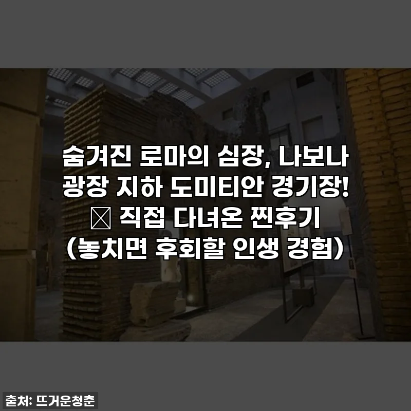 숨겨진 로마의 심장, 나보나 광장 지하 도미티안 경기장! ✨ 직접 다녀온 찐후기 (놓치면 후회할 인생 경험)