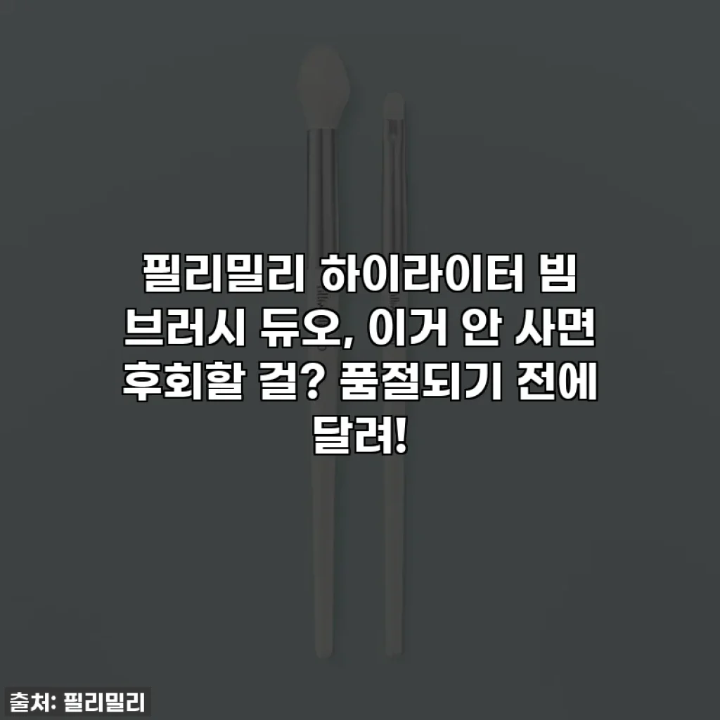 필리밀리 하이라이터 빔 브러시 듀오, 이거 안 사면 후회할 걸? 품절되기 전에 달려!