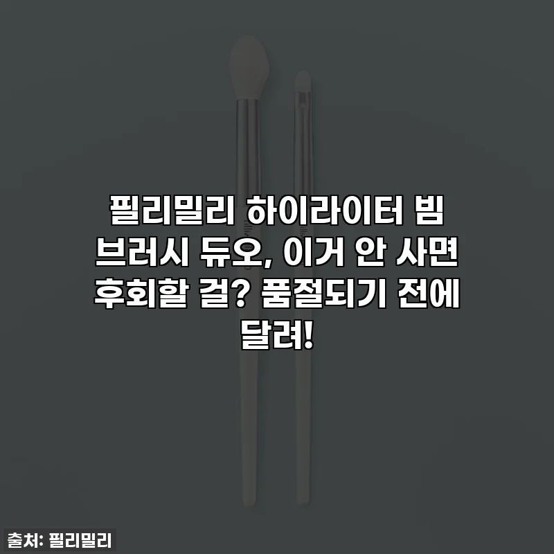 필리밀리 하이라이터 빔 브러시 듀오, 이거 안 사면 후회할 걸? 품절되기 전에 달려!