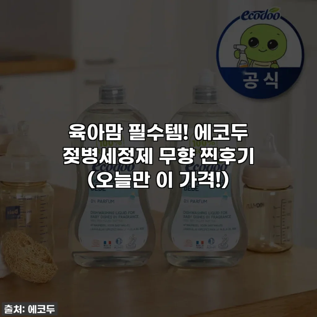 육아맘 필수템! 에코두 젖병세정제 무향 찐후기 (오늘만 이 가격!)