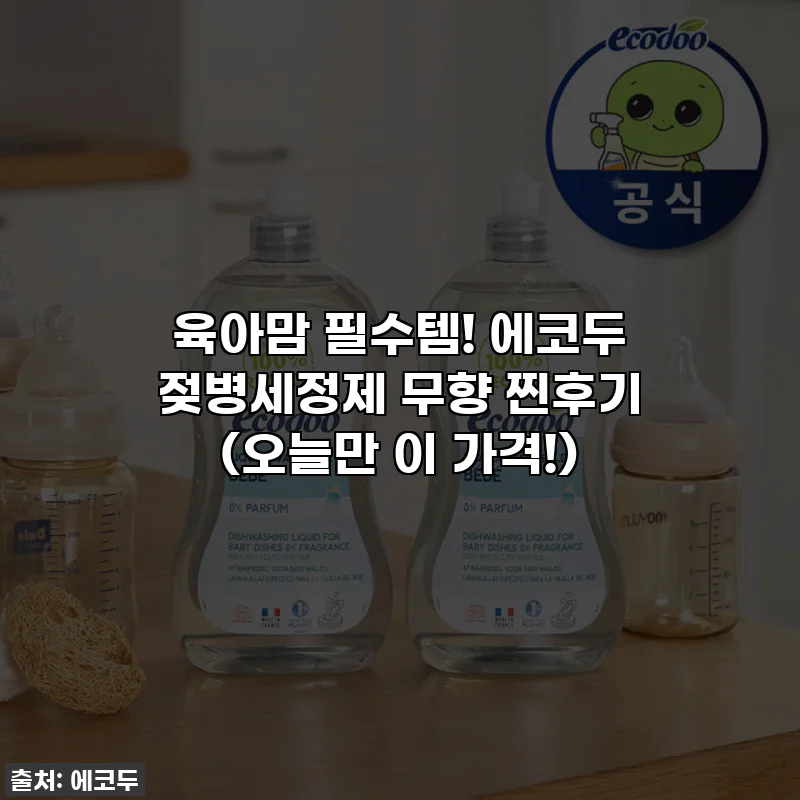 육아맘 필수템! 에코두 젖병세정제 무향 찐후기 (오늘만 이 가격!)