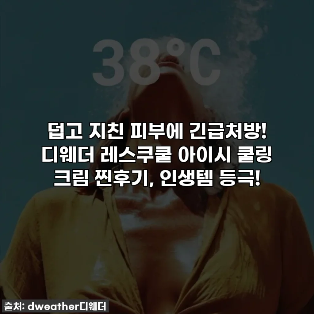 덥고 지친 피부에 긴급처방! 디웨더 레스쿠쿨 아이시 쿨링 크림 찐후기, 인생템 등극!