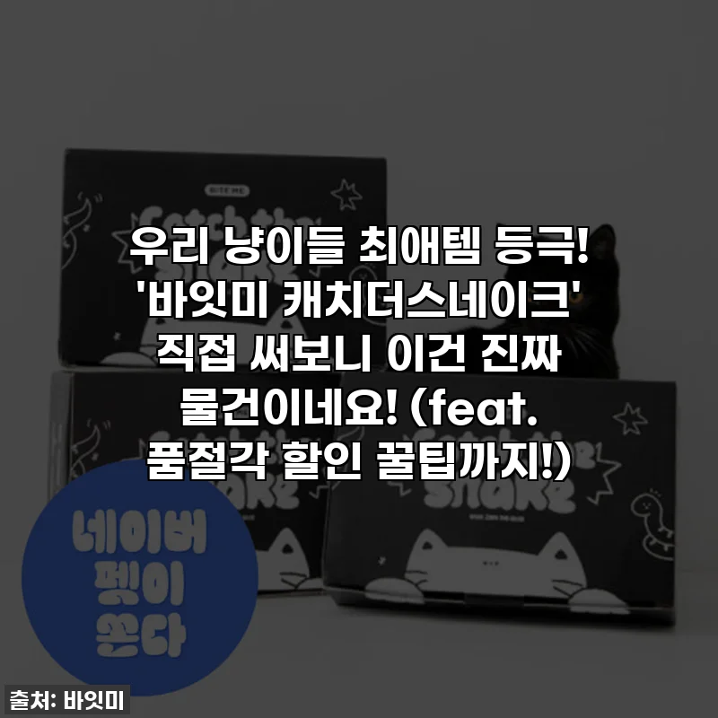 우리 냥이들 최애템 등극! '바잇미 캐치더스네이크' 직접 써보니 이건 진짜 물건이네요! (feat. 품절각 할인 꿀팁까지!)