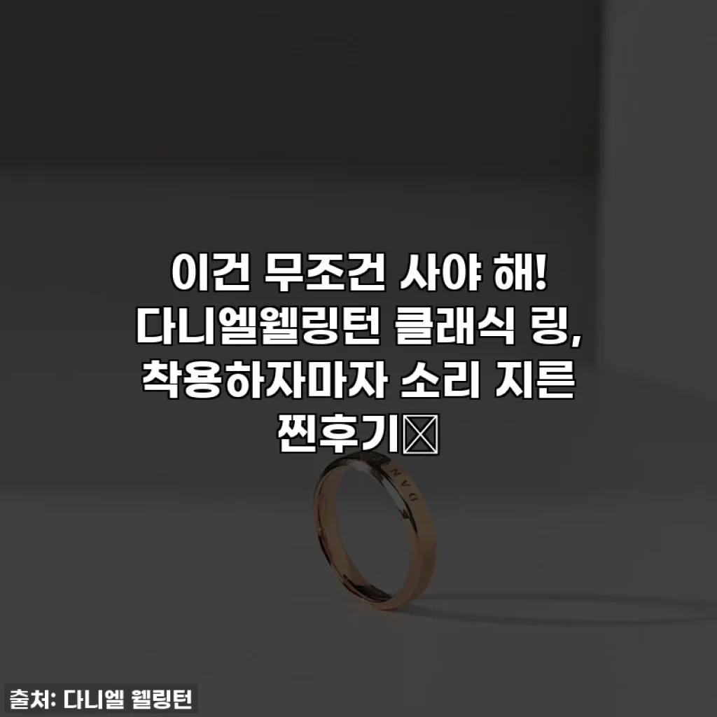 이건 무조건 사야 해! 다니엘웰링턴 클래식 링, 착용하자마자 소리 지른 찐후기💍