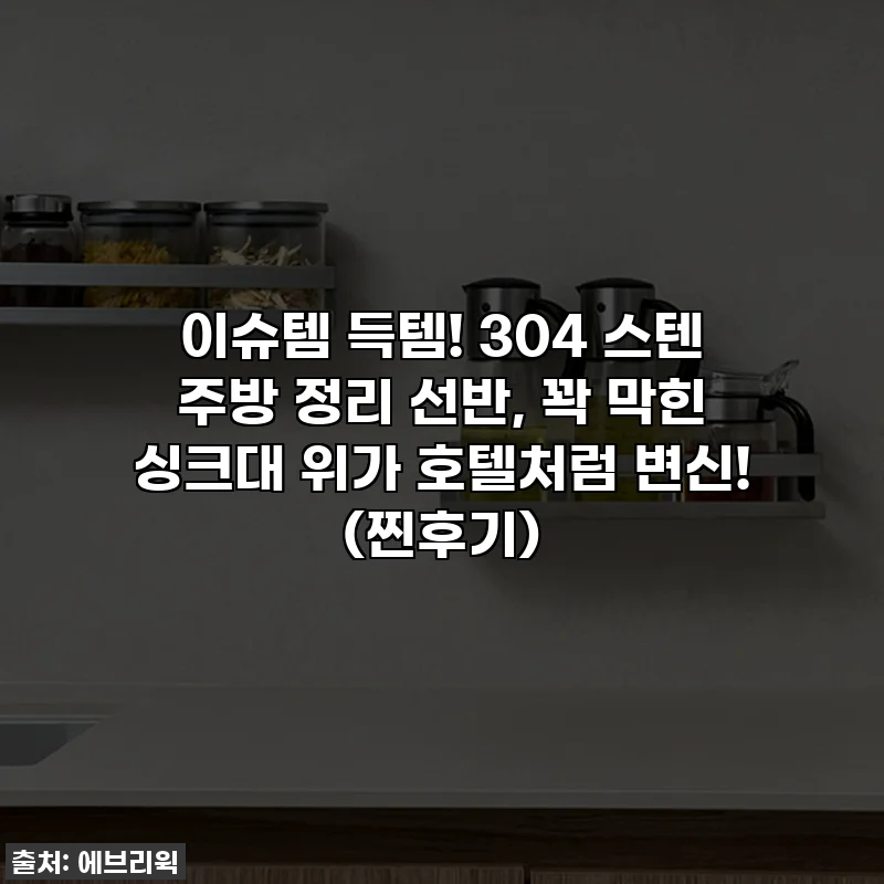 이슈템 득템! 304 스텐 주방 정리 선반, 꽉 막힌 싱크대 위가 호텔처럼 변신! (찐후기)