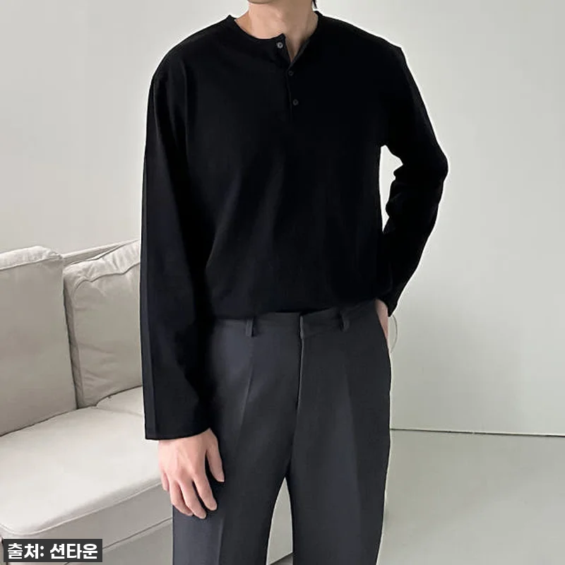오버핏 헨리넥 긴팔티, 이거 하나면 관련 이미지 2