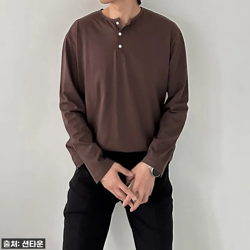 오버핏 헨리넥 긴팔티, 이거 하나면 관련 이미지 4