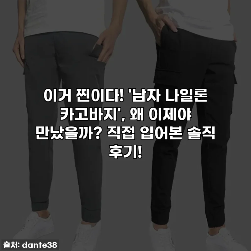 이거 찐이다! '남자 나일론 카고바지', 왜 이제야 만났을까? 직접 입어본 솔직 후기!