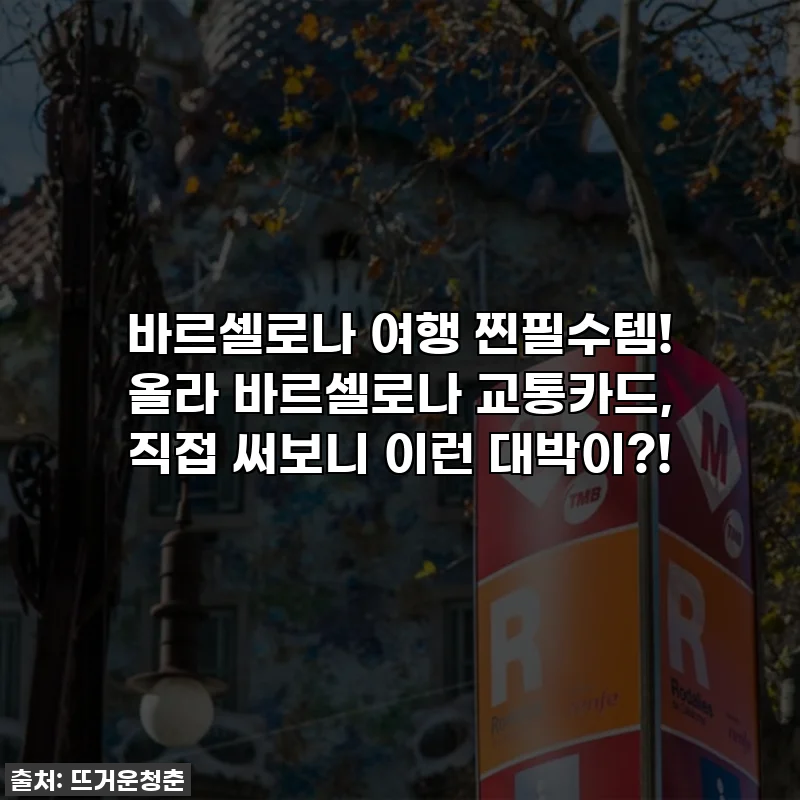 바르셀로나 여행 찐필수템! 올라 바르셀로나 교통카드, 직접 써보니 이런 대박이?!