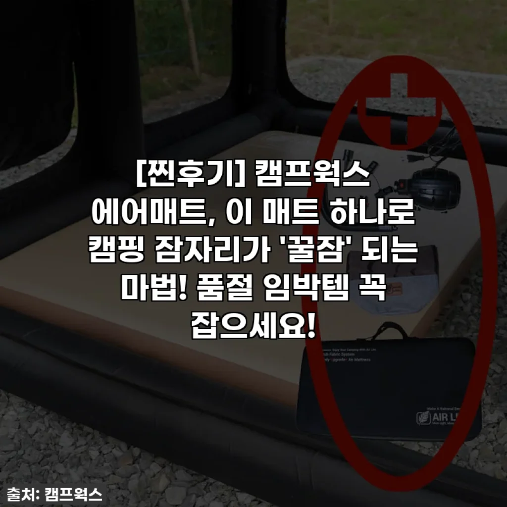 [찐후기] 캠프웍스 에어매트, 이 매트 하나로 캠핑 잠자리가 '꿀잠' 되는 마법! 품절 임박템 꼭 잡으세요!