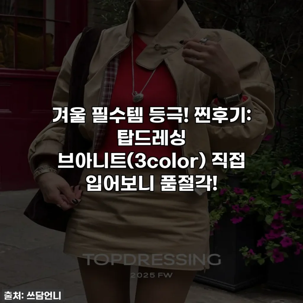 겨울 필수템 등극! 찐후기: 탑드레싱 브아니트(3color) 직접 입어보니 품절각!