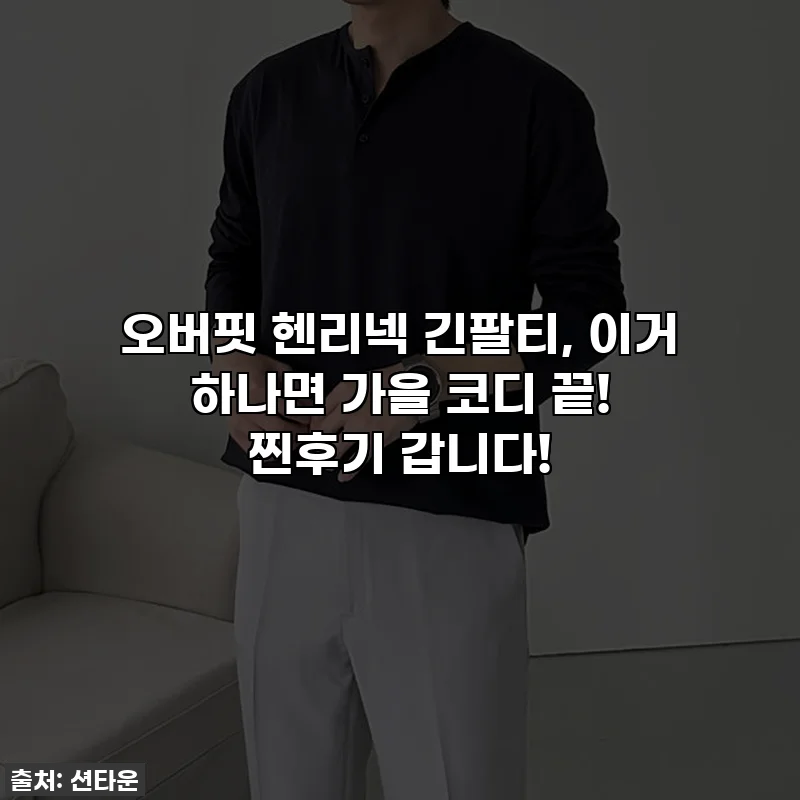 오버핏 헨리넥 긴팔티, 이거 하나면 가을 코디 끝! 찐후기 갑니다!