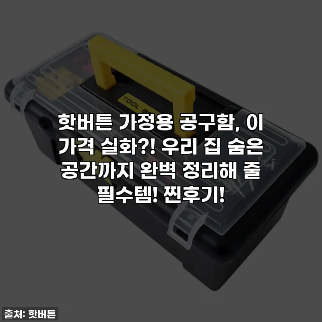 핫버튼 가정용 공구함, 이 가격 실화?! 우리 집 숨은 공간까지 완벽 정리해 줄 필수템! 찐후기!