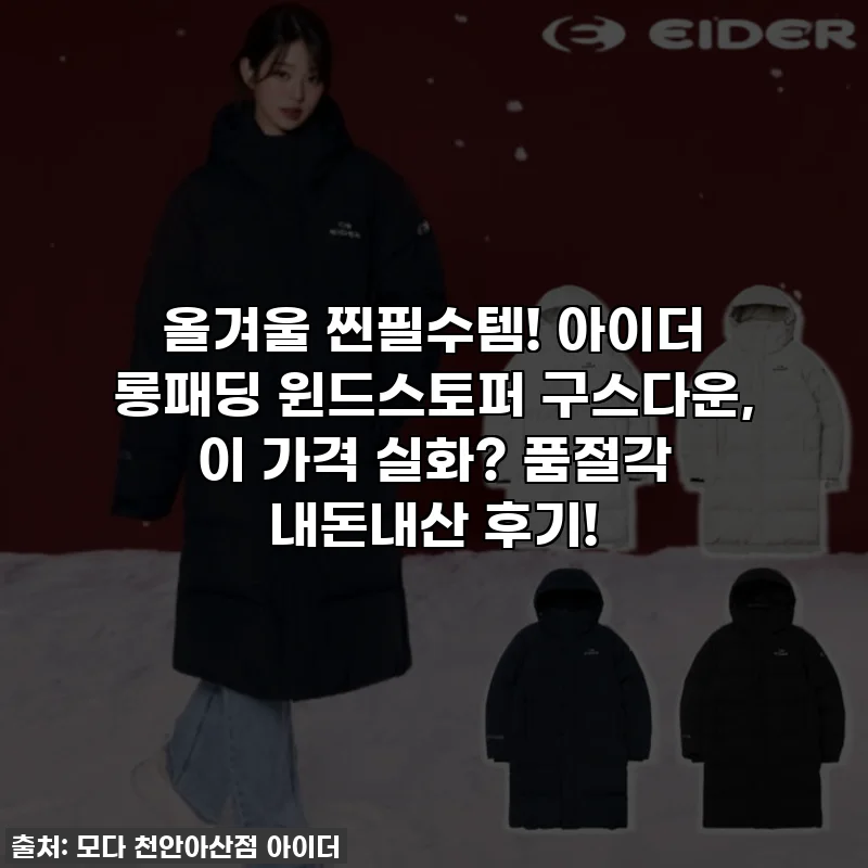 올겨울 찐필수템! 아이더 롱패딩 윈드스토퍼 구스다운, 이 가격 실화? 품절각 내돈내산 후기!