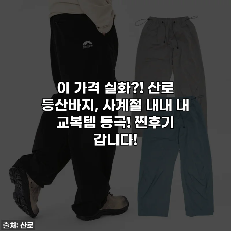 이 가격 실화?! 산로 등산바지, 사계절 내내 내 교복템 등극! 찐후기 갑니다!