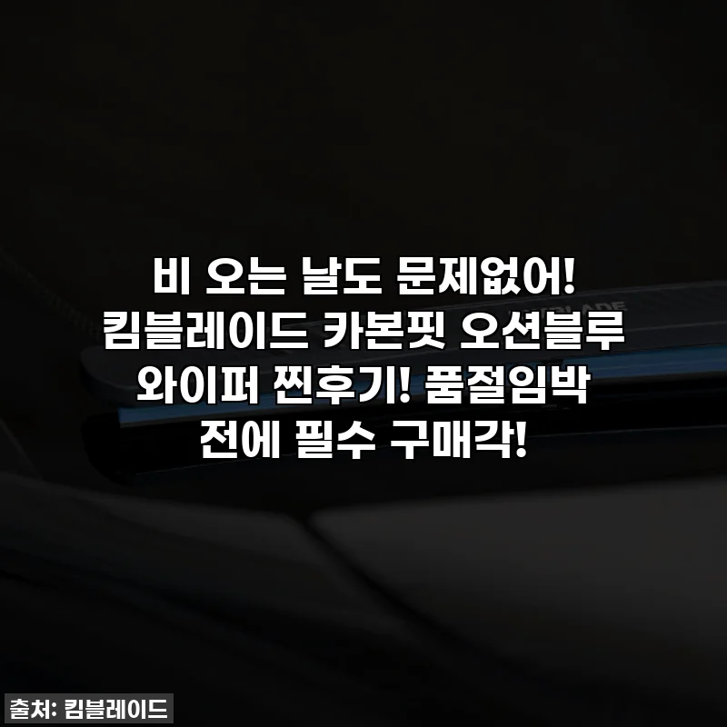 비 오는 날도 문제없어! 킴블레이드 카본핏 오션블루 와이퍼 찐후기! 품절임박 전에 필수 구매각!