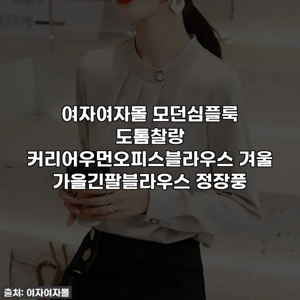여자여자몰 모던심플룩 도톰찰랑 커리어우먼오피스블라우스 겨울 가을긴팔블라우스 정장풍