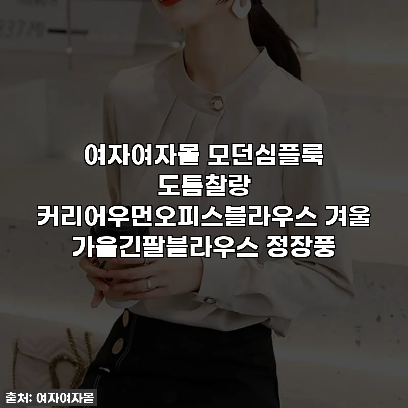 여자여자몰 모던심플룩 도톰찰랑 커리어우먼오피스블라우스 겨울 가을긴팔블라우스 정장풍