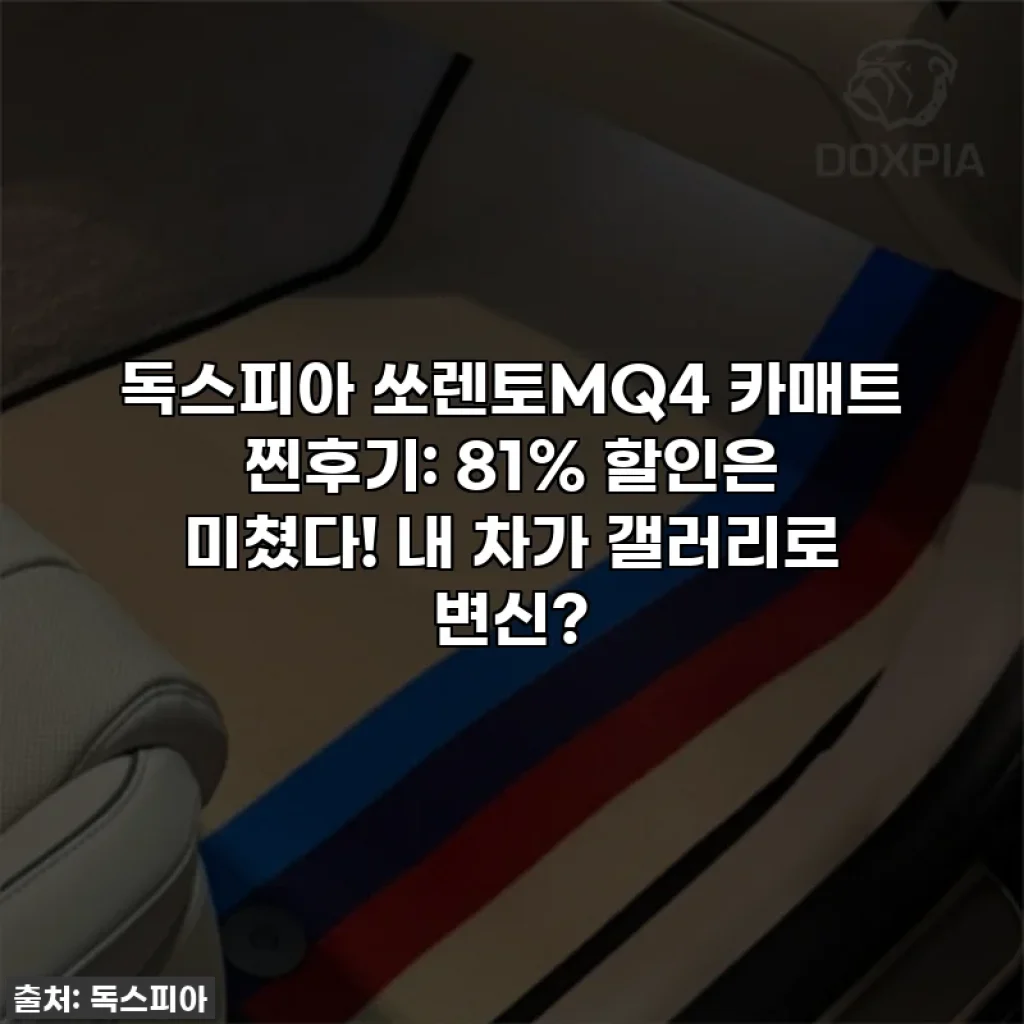 독스피아 쏘렌토MQ4 카매트 찐후기: 81% 할인은 미쳤다! 내 차가 갤러리로 변신?