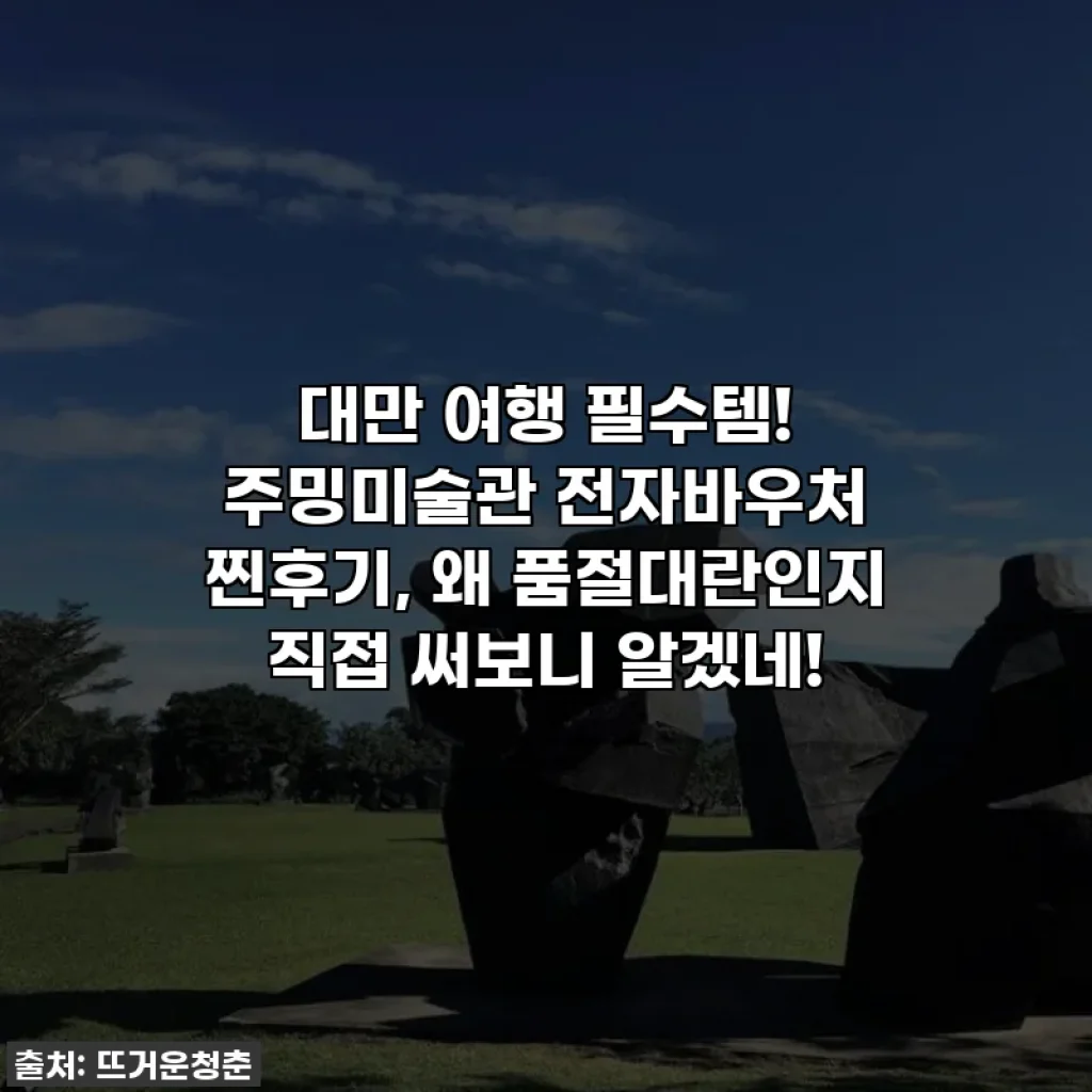 대만 여행 필수템! 주밍미술관 전자바우처 찐후기, 왜 품절대란인지 직접 써보니 알겠네!