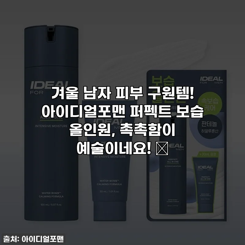 겨울 남자 피부 구원템! 아이디얼포맨 퍼펙트 보습 올인원, 촉촉함이 예술이네요! ✨