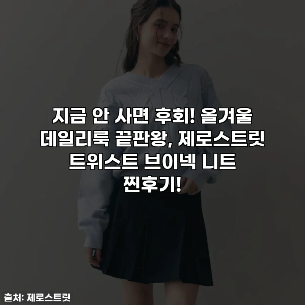 지금 안 사면 후회! 올겨울 데일리룩 끝판왕, 제로스트릿 트위스트 브이넥 니트 찐후기!