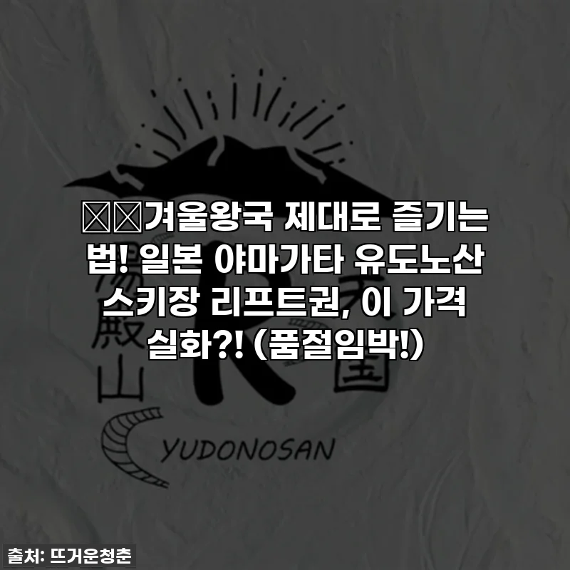 ❄️겨울왕국 제대로 즐기는 법! 일본 야마가타 유도노산 스키장 리프트권, 이 가격 실화?! (품절임박!)